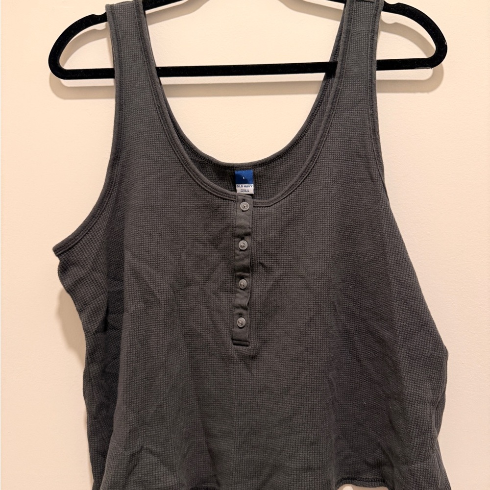 Old Navy Charcoal Button-Front Tank Top